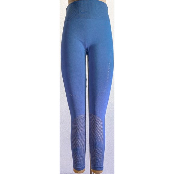 NWOT Joy Lab Seamless Blue High Waisted Lace Detail Ribbed Activewear Leggings M - Picture 1 of 7